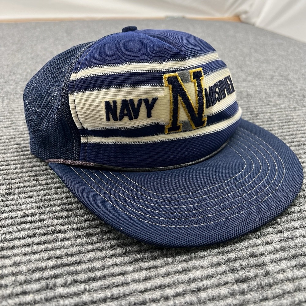 Navy Midshipmen Basketball NCAA *VINTAGE* Adjustable Snapback Trucker Hat (OSFM)